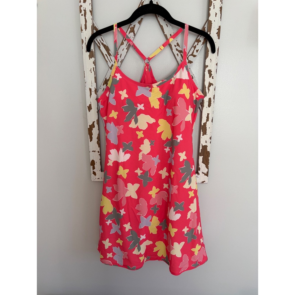 Outdoor Voices Womens Exercise Dress M Multi Butterfly Pink Athletic Mini New
